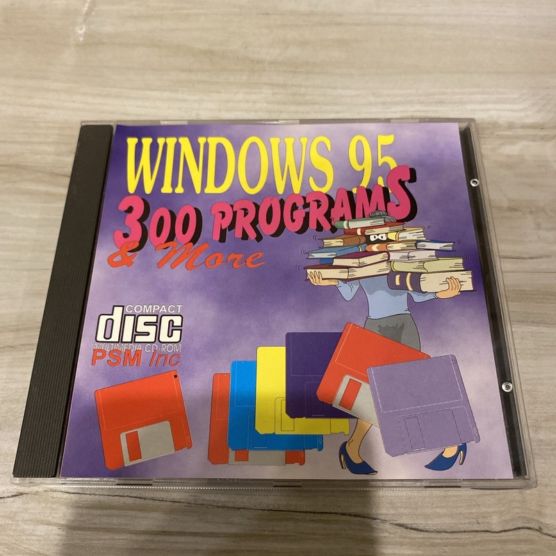 RARE WINDOWS 95 – 300 PROGRAMS CD- ROM Near Mint Collectible