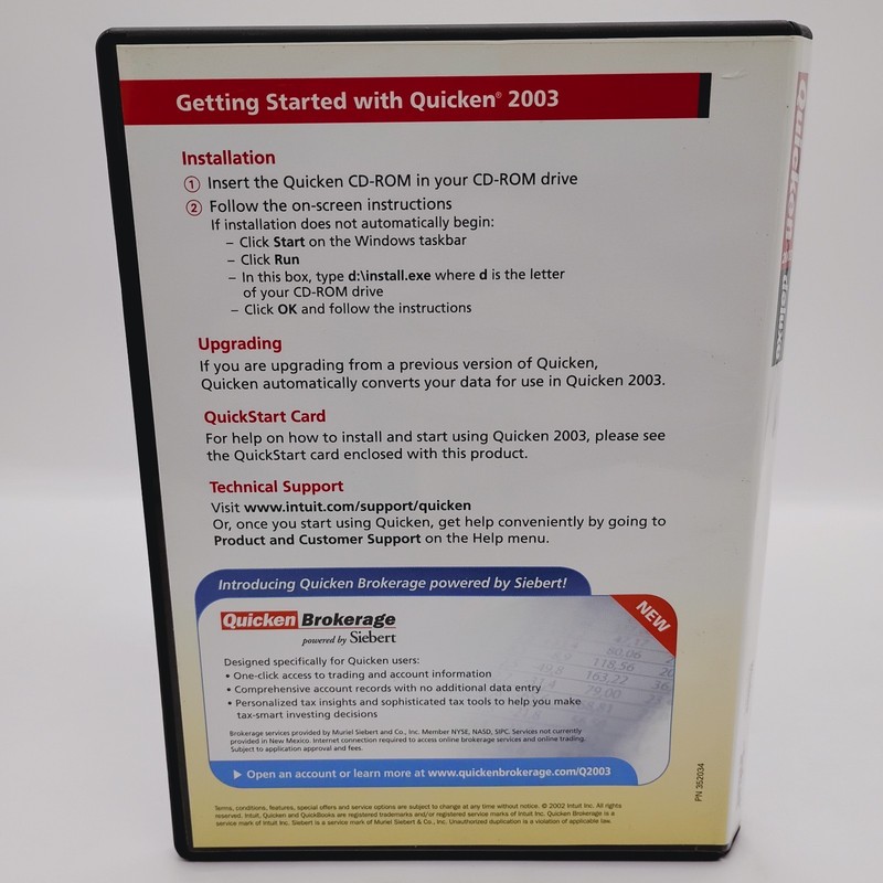Intuit Quicken 2003 Deluxe For Windows PC w/ Insert, VGC Fast Free Shipping gallery