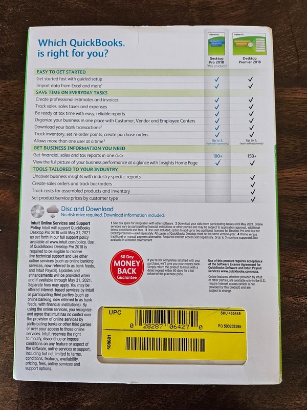 Quickbooks Desktop Pro 2018 Windows 10 & 11 - NO SUBSCRIPTION- AUTHENTIC TESTED! gallery