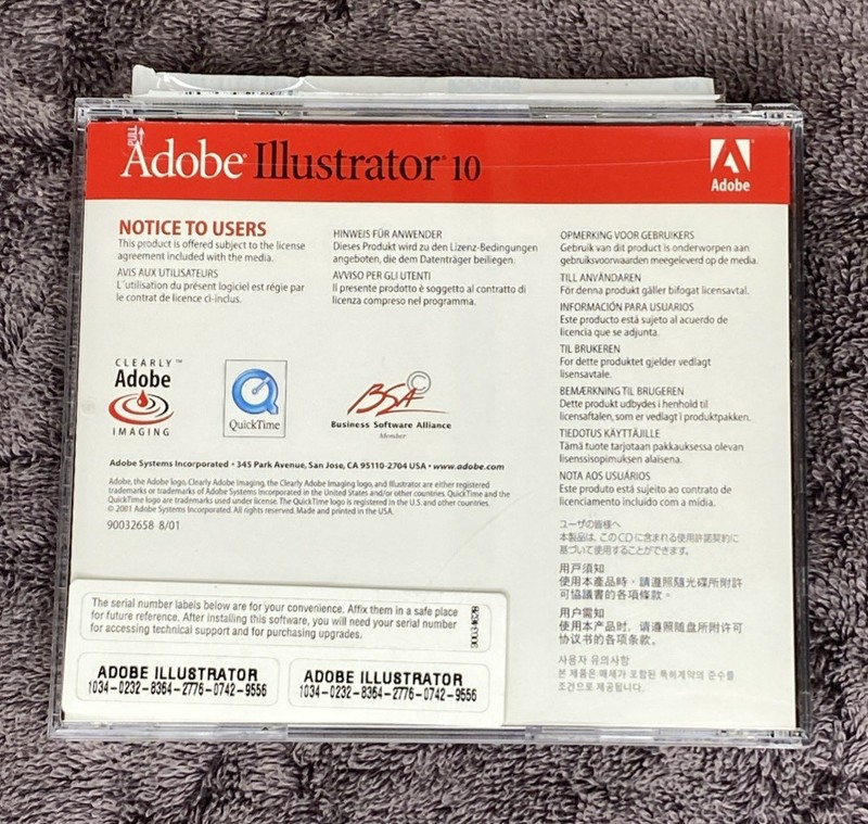 Adobe Illustrator 10 Macintosh CD with Serial Number Mac OS X and Mac OS 9 gallery