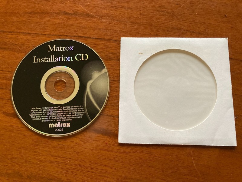 Matrox Millennium II / Mystique 220 CD Installation - Ver. 2.10.