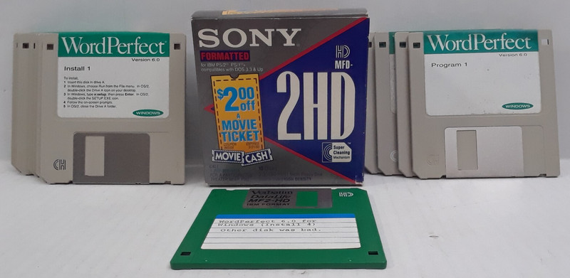 13 Assorted Word perfect 6.0 for DOS 3.5 in Floppy Disks Vintage Programs