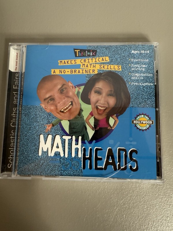 Vintage “Math Heads” by Theatrix (PC/MAC, 1996) Ages 10-14