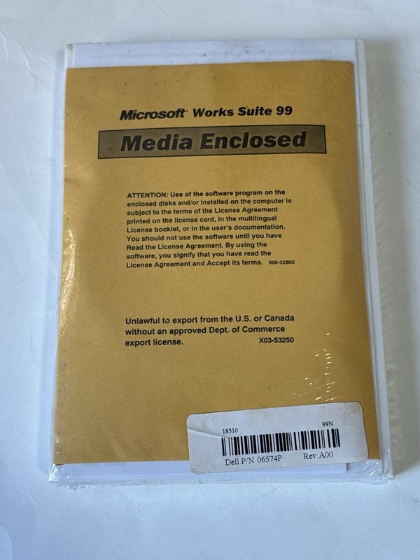 Microsoft Works Suite 99 w/ Certificate of Authenticity : NEW & Sealed gallery