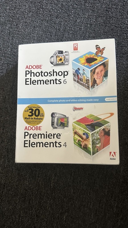 ADOBE Photoshop Elements 6 & Adobe Premiere Elements 4 New Sealed !!!