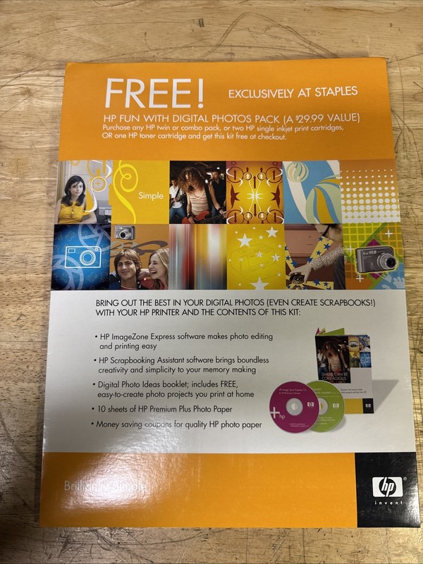 HP Invent Brilliantly Simple Exclusively At Staples Fun W Digital Photos Pack B7