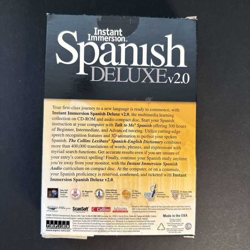 Spanish Deluxe v2.0 Instant Immersion 8 Discs, Complete Very Good Condition gallery