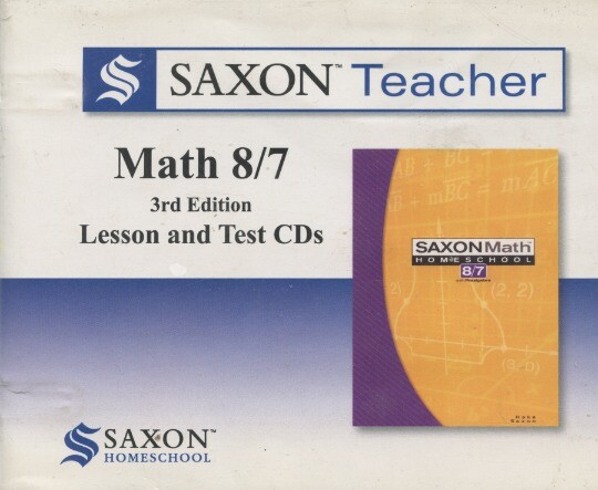 Saxon Teacher: Math 8/7: Lesson & Test CDs 3rd 6-Disc Set PC MAC CD mathematics