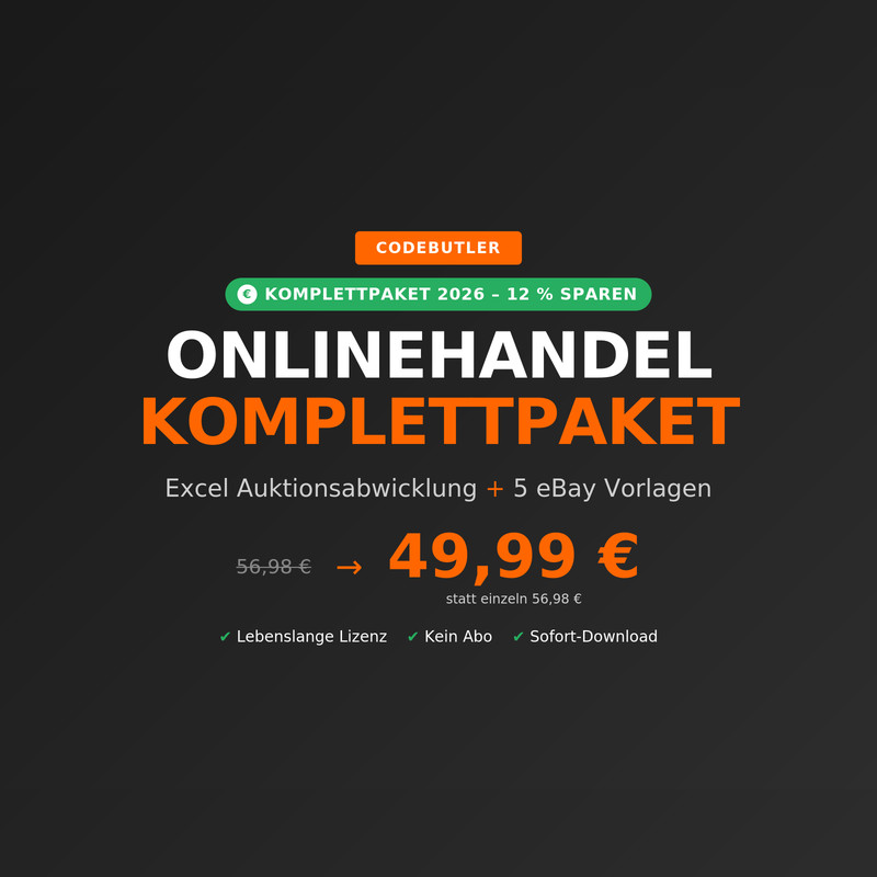 Online Trading Complete Package 2026 Excel Auction Processing + 5 eBay Templates Set gallery