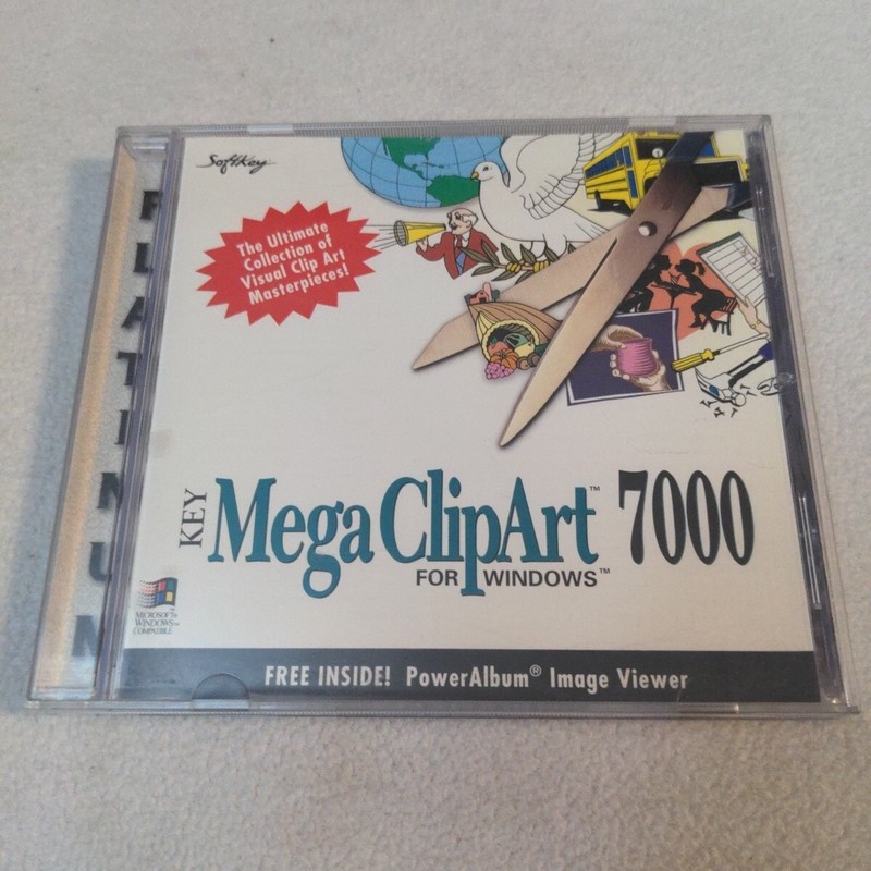 SoftKey mega clipart 7000 CD-ROM for Windows 95 & Windows 3.1