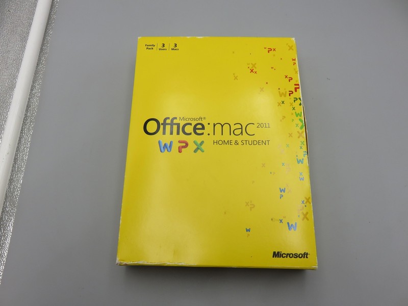 Microsoft Office Mac 2011 Home & Student DVD 3 User 3 Mac Family Pack Retail Box