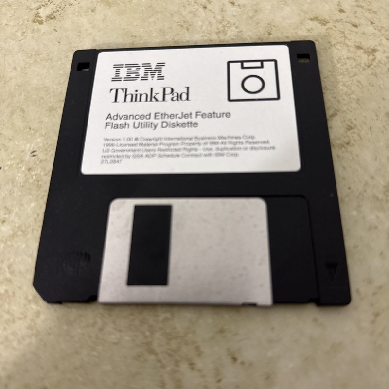 IBM Thinkpad Advanced Ethernet Features Flash Utility Diskette Floppy Disk