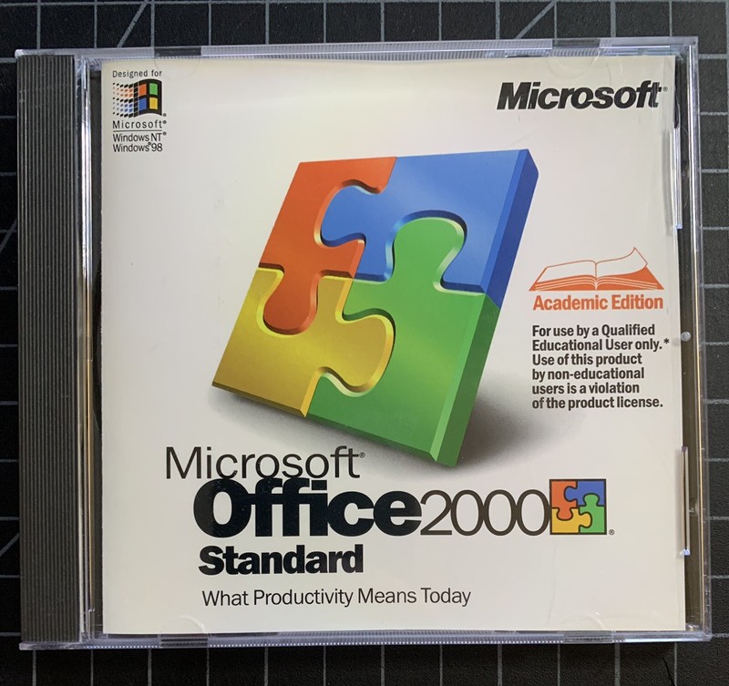 Microsoft Office 2000 Standard UPGRADE with Product Key Genuine CD VeryCleanDisc