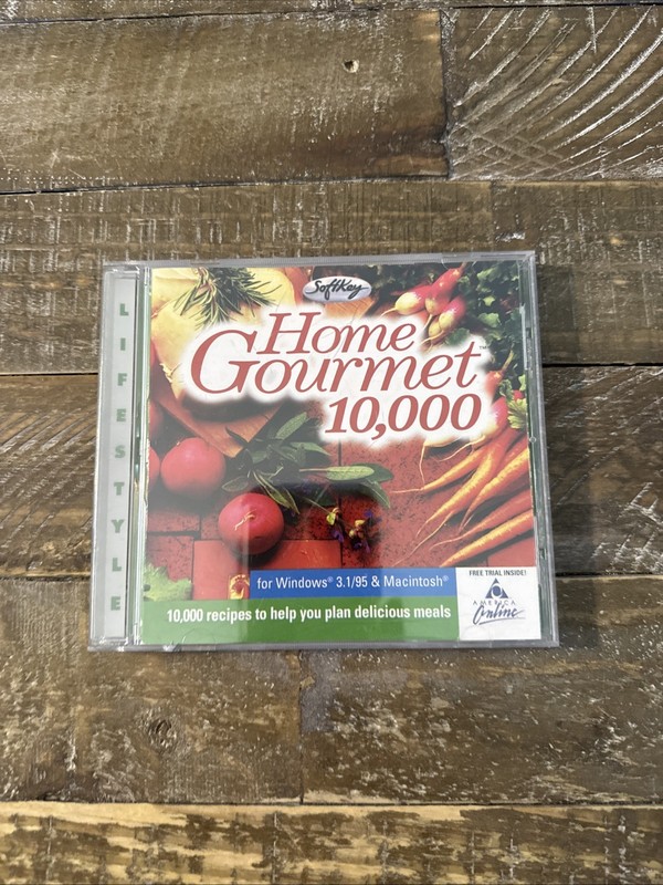 Home Gourmet 10,000 Recipes Software PC Cd Rom
