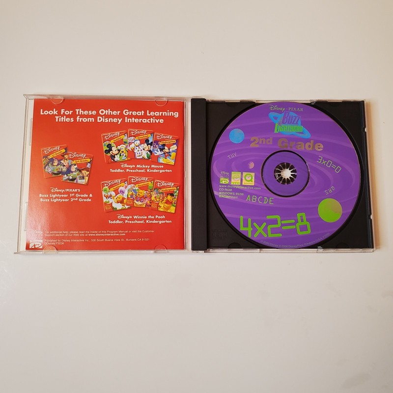 Vtg Disney Pixar Buzz Lightyear CD ROM 2nd Grade Win Mac Homeschooling Y2k gallery