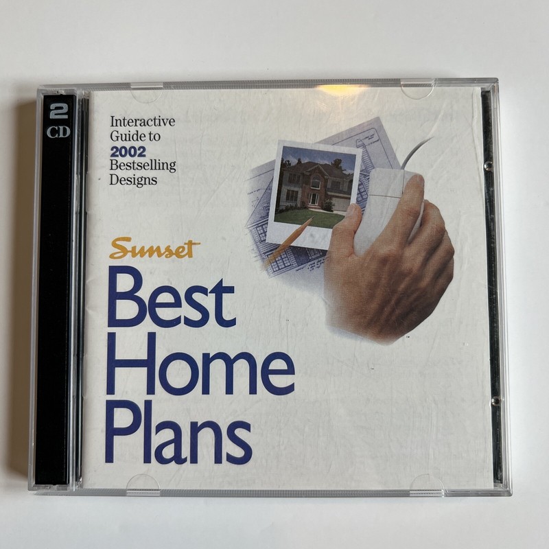Sunset Best Home Plans Design Software for Windows Vintage 2 CD set for PC, 1996