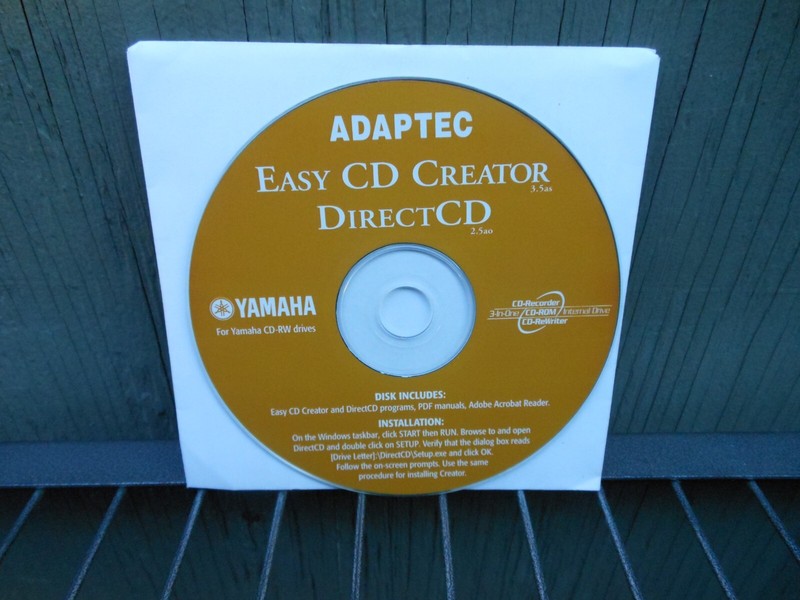 Adaptec Easy CD Creator for Yamaha CD drives on Windows 95 98 NT Computers 12D