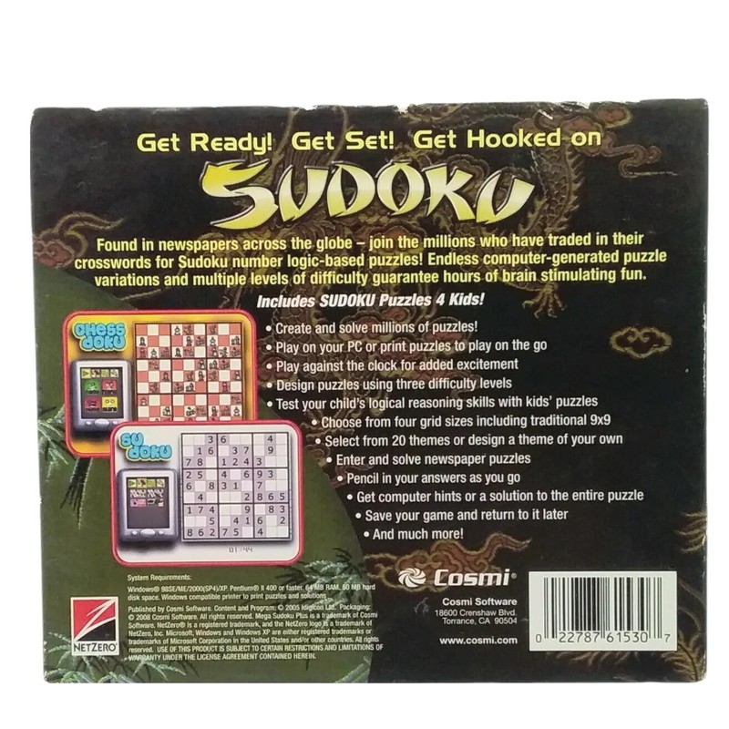 Mega Sudoku Plus PC CD-ROM 2008 Cosmi Games gallery