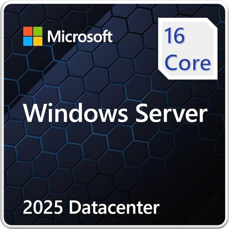 Microsoft Windows Server 2025 Datacenter – 16 Core License & Media (DVD) (OEM)