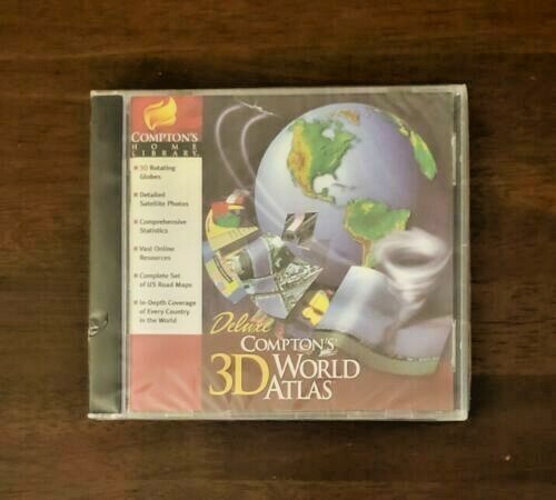 (NEW) Deluxe Compton’s 3D World Atlas (PC CD-ROM, 1998) Free Fast US Ship