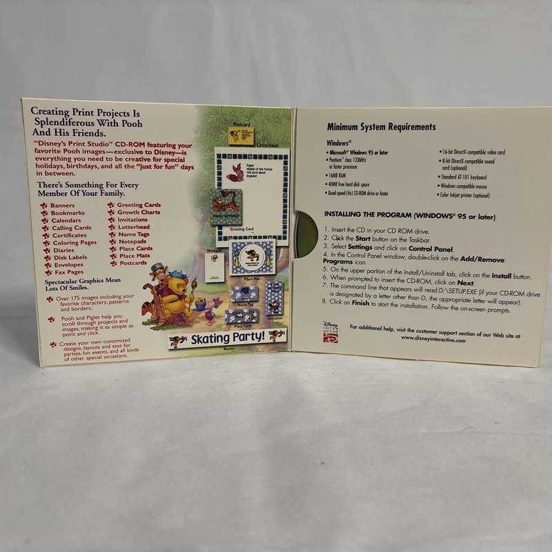 Disney’s Winnie the Pooh Print Studio (PC) Windows 95 CD-ROM gallery