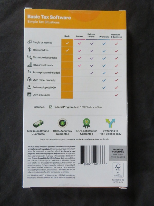 2024 H & R Block Basic Simple Tax Situations Software FAST AUTHENTIC DOWNLOAD gallery