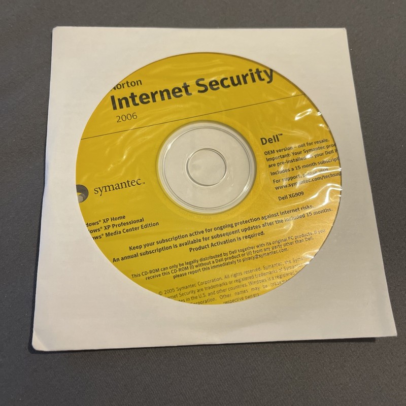 Norton Internet Security 2006 – Dell P/N: OYG680 (FREE SHIPPING!)