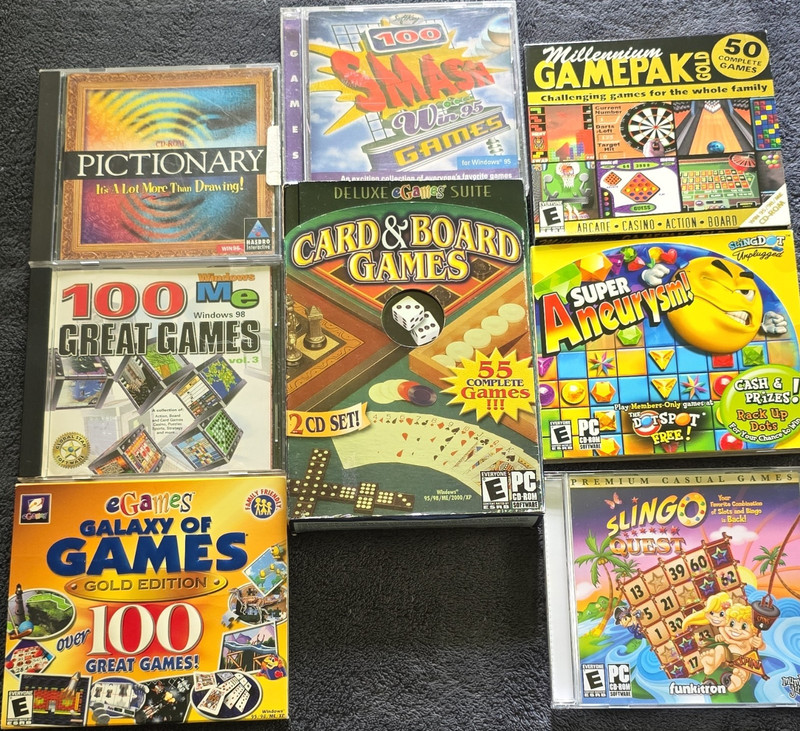 eGames Hasbro Board & Card Game CDs – Pictionary, Slingo Quest, Windows 95/98