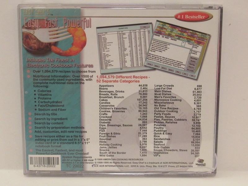 Easy Chef's One Million of the World's Best Recipes (CD-ROM) (1999) gallery