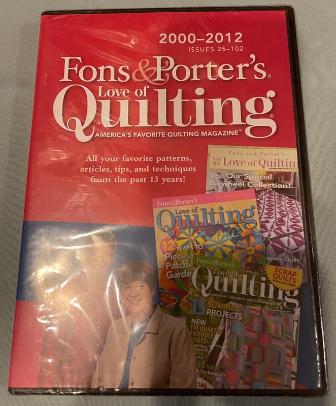 Fons & Porter’s Love of Quilting Magazine 2000-2012 Issues 25-102 PC/Mac DVD-ROM