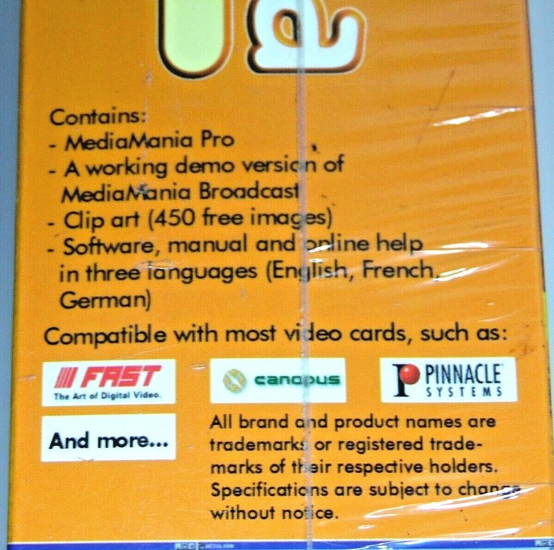 NEW Media Mania Pro Image & Video Animation PC Big Box 1998 Vintage Special FX gallery
