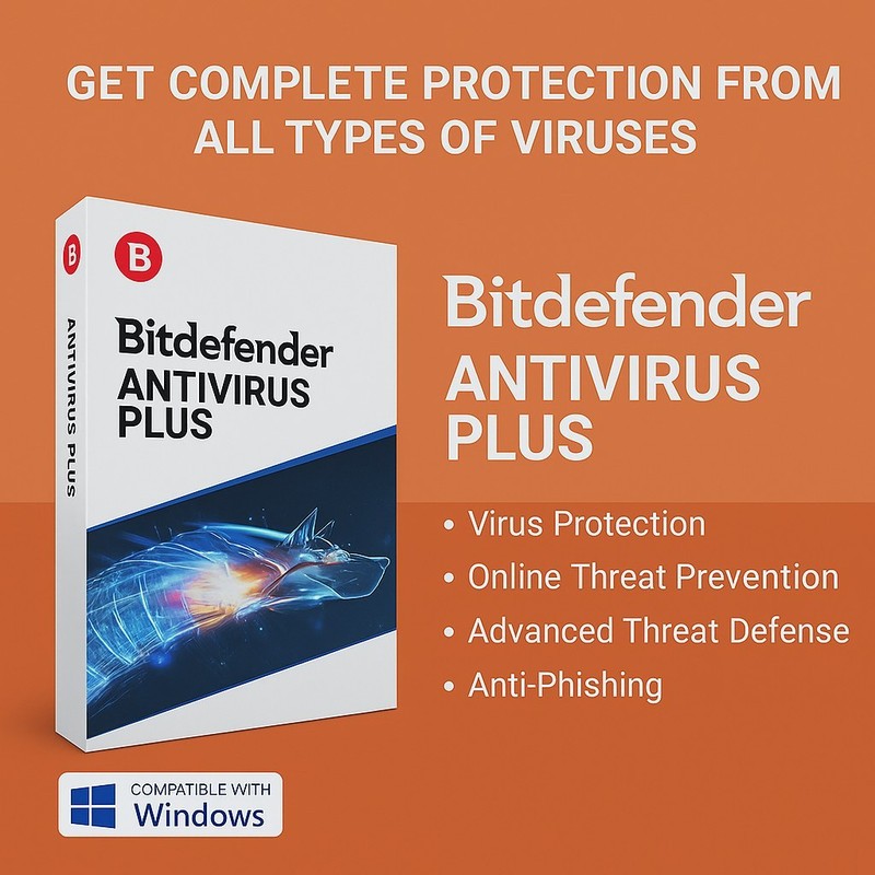 Bitdefender Antivirus Plus 1-3 Years | 1-10 Devices | Windows Devices ONLY|