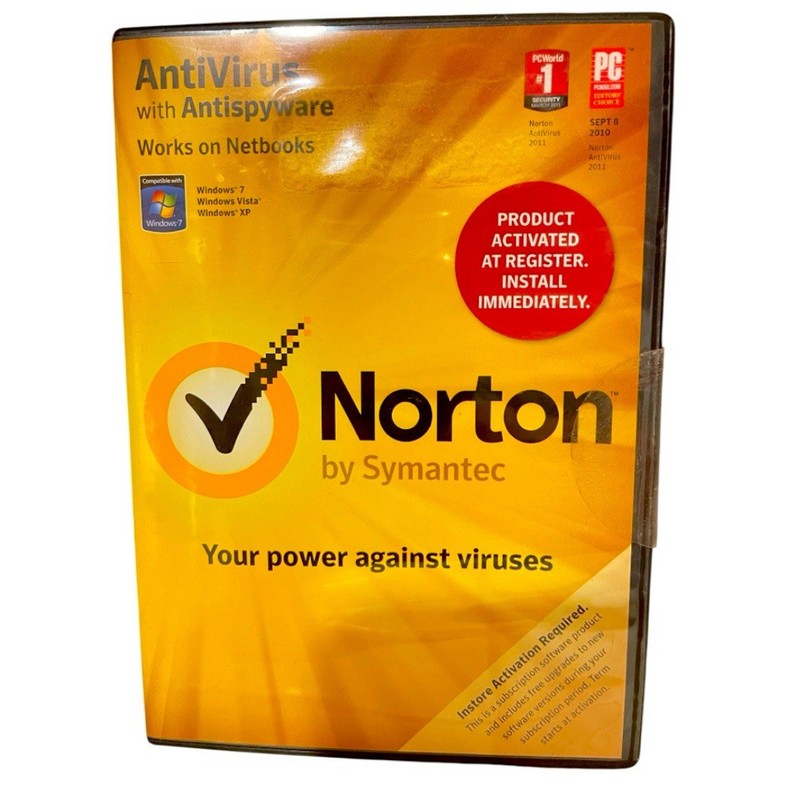 Norton AntiVirus with AntiSpyware by Symantec for Win 7/Vista/XP 2011 CD-ROM