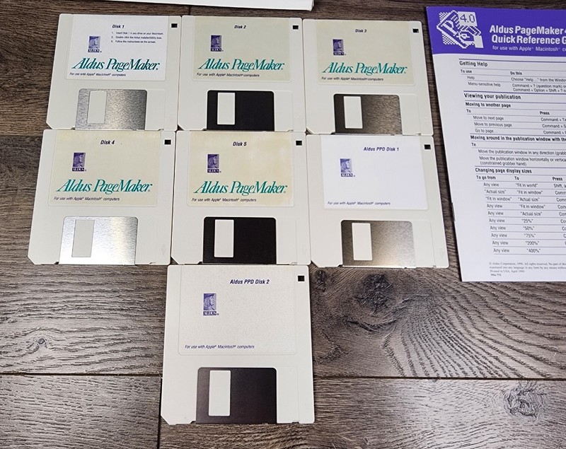 ALDUS PAGEMAKER 4.2 Vintage Macintosh Software 3.5" Floppy Disk 1991 w/ Key gallery