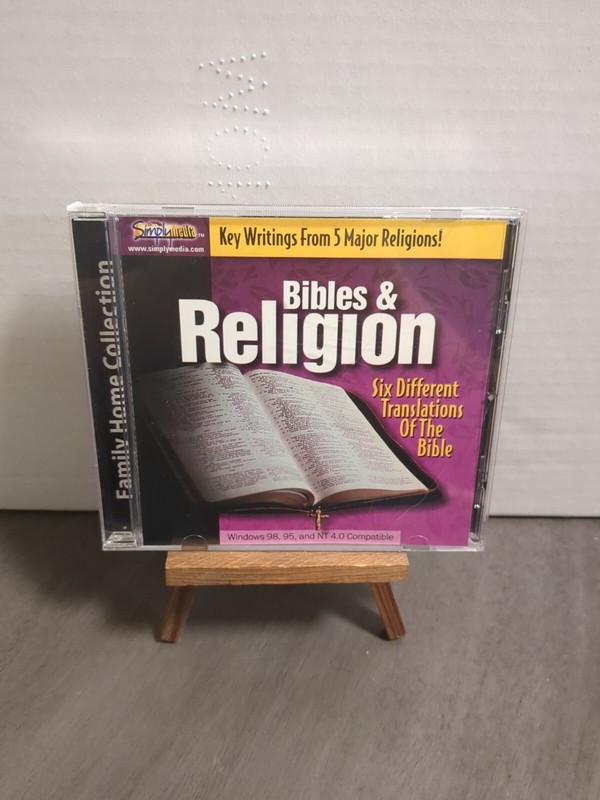SIMPLY MEDIA BIBLES & RELIGION SIX DIFFERENT TRANSLATIONS OF THE BIBLE CD-ROM VG