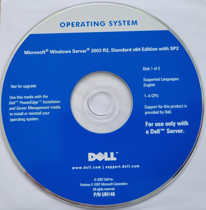 Microsoft Windows Server 2003 R2, Standard x64 Edition with SP2, 2 DVDs, 2007 gallery