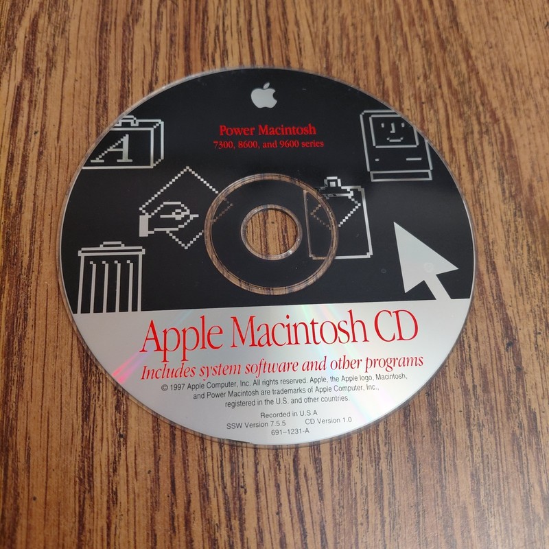 Apple Power Macintosh 7300, 8600, 9600 Restore CD 691-1231-A Disc Only