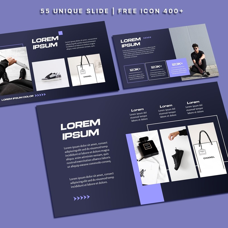 Purple & Dark Blue PowerPoint Template 2024 - Minimalist Business Slide gallery