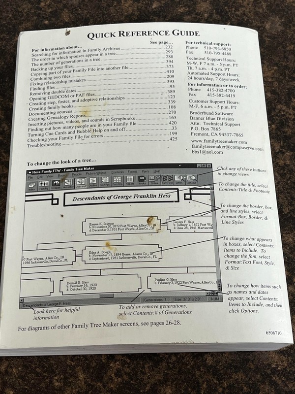 Broderbund Family Tree Maker Version 4.0 User Manual Book Only NO CD 1997 gallery