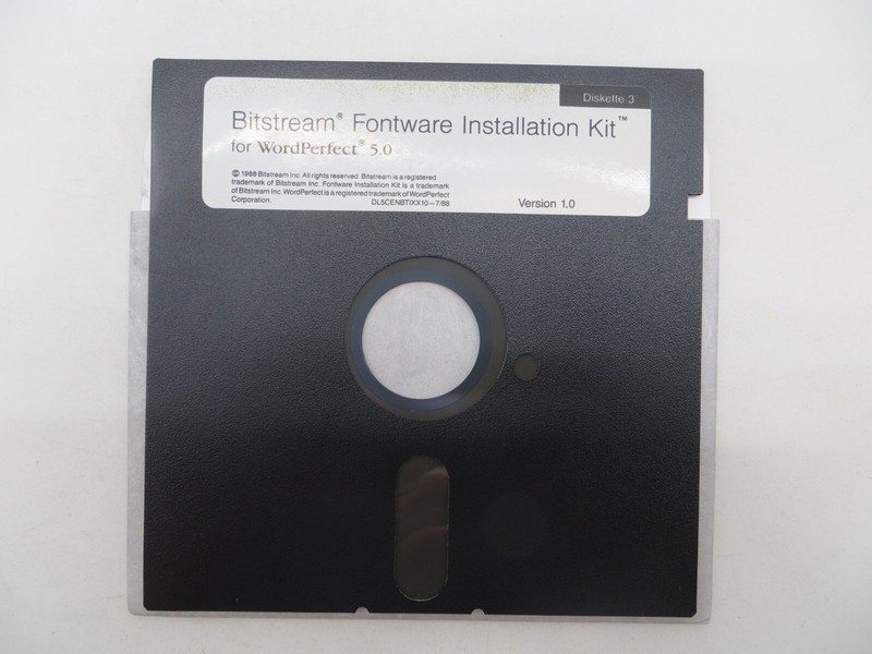 Bitstream Fontware Installation Kit for WordPerfect 5.0 5.25" Floppy Disks 1988 gallery
