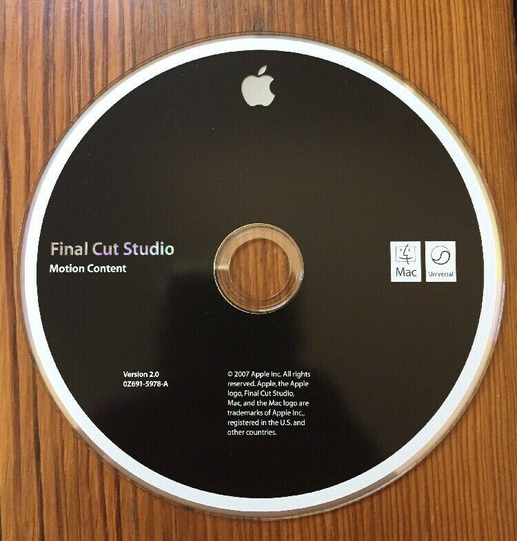 2007 Macintosh Mac Final Cut Studio Motion Content Software Install CD Version 2