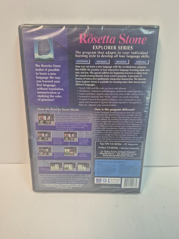 THE ROSETTA STONE LATIN EXPLORER CD ROM NEW SEALED gallery