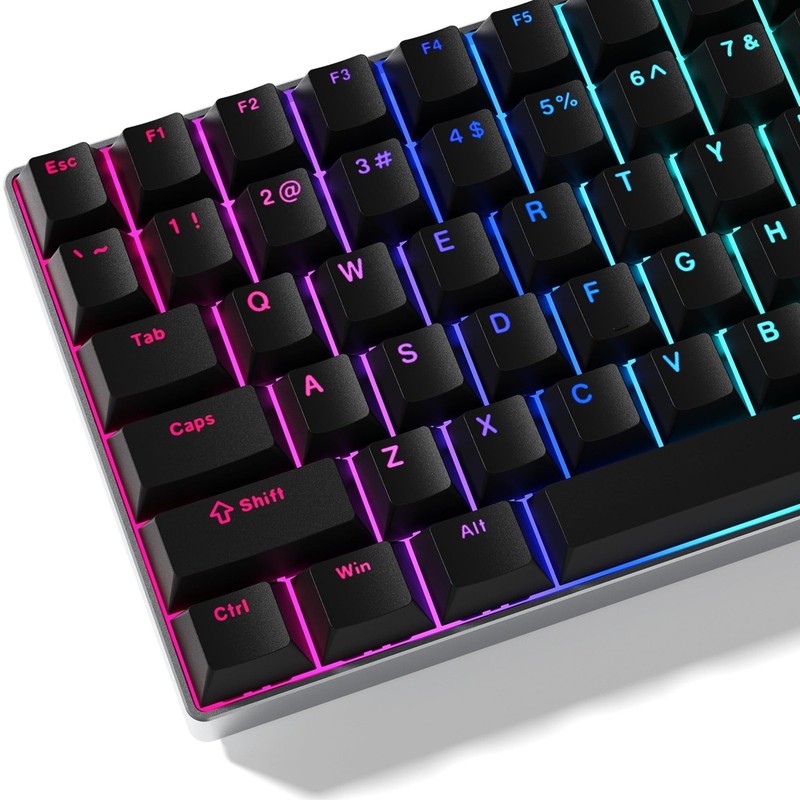 Womier Black Keycaps for Mechanical Keyboard, Shine Through Key caps PBT Cust…