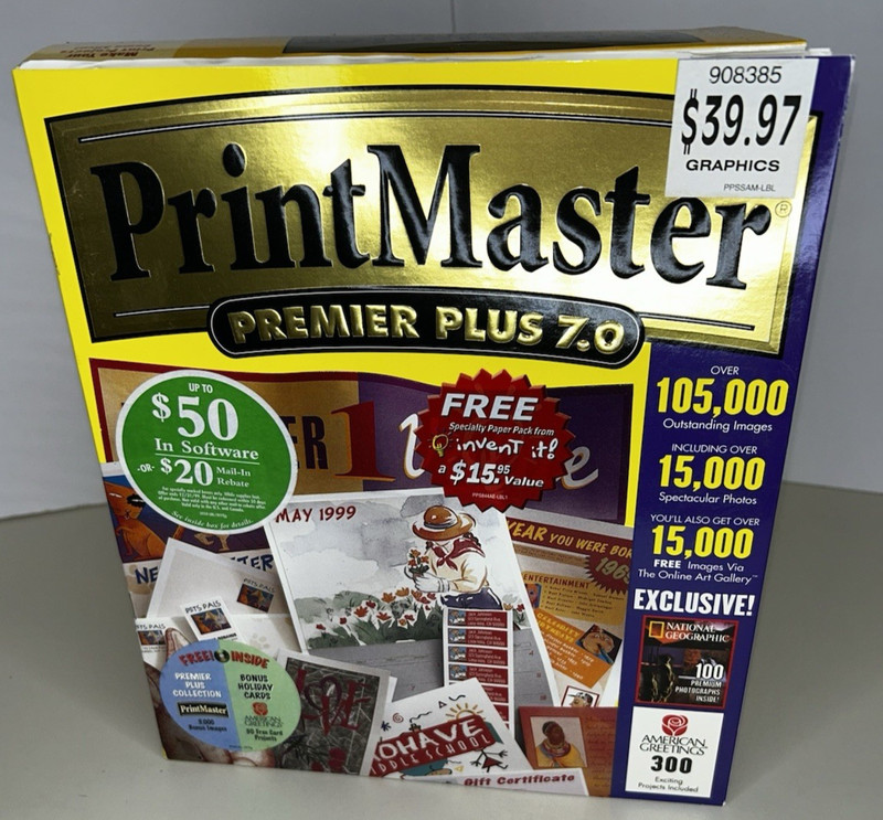 7 CD Set Mindscape PrintMaster Premier 7.0 Windows PC 95/98/NT 4.0 NEW NOS