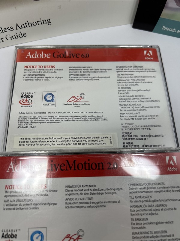 Adobe GoLive 6.0 & LiveMotion 2.0 for Macintosh with Serial Numbers & User Guide gallery