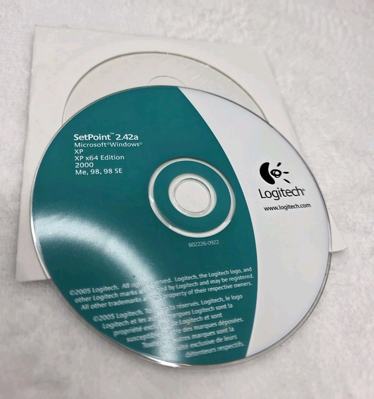 Vintage Neo-Minimalist Logitech SetPoint 2.42a Drivers CD Windows XP 2000 98