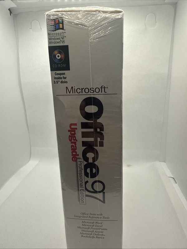 NEW Vintage Microsoft Office 97 Pro Edition Upgrade SEALED Collectable Big Box gallery