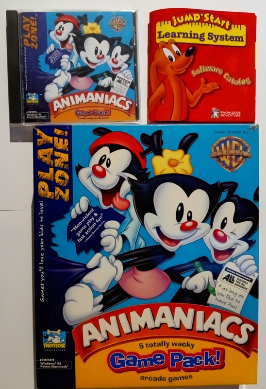 ANIMANIACS Game Pack PLAY ZONE 1997 CD-Rom PC MAC Computer Game Big Box VINTAGE