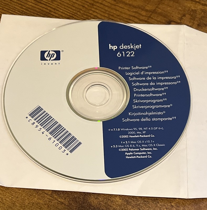 HP Deskjet 6122 Install CD Printer Software 2002 v 7.1.0 Windows Mac