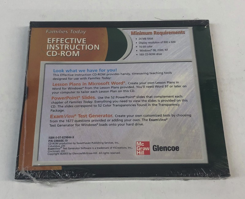 Families Today, Effective Instruction (2003, CD-ROM) Glencoe NEW! gallery